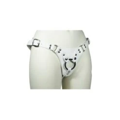 Aslan Leather Luxe White Jaguar Double Thigh Strap Harness