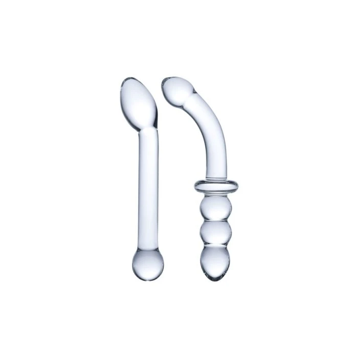 Double Pleasure Glass G-Spot Dildo 2-Piece Set