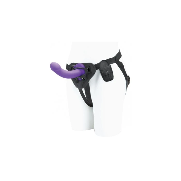 Pegasus 6" Rechargeable Remote Curved Dildo With Harness