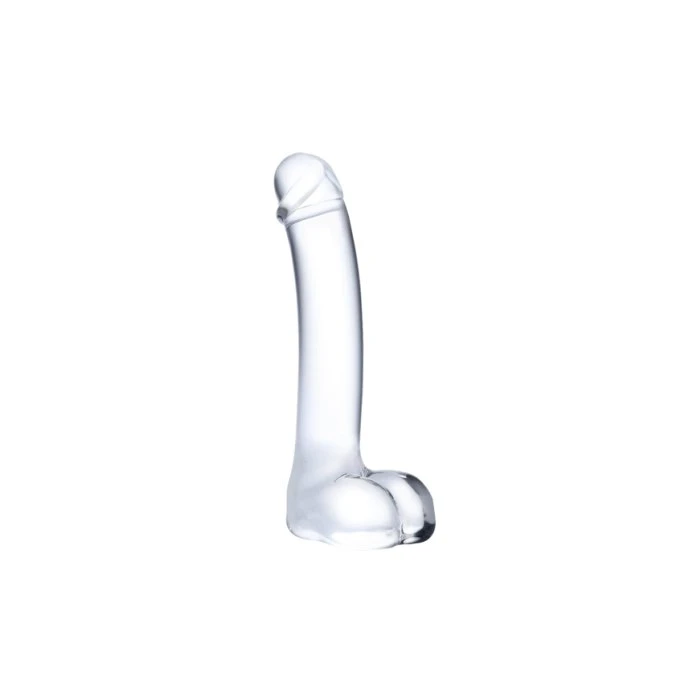 Realistic Harnessable Curved Glass Dildo