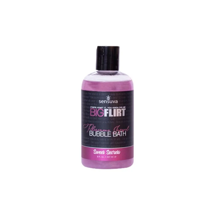 Sensuva Big Flirt Sweet Secrets Pheromone Bubble Bath 8 Oz. Pomegranate, Fig, Coconut, Plumeria Scent